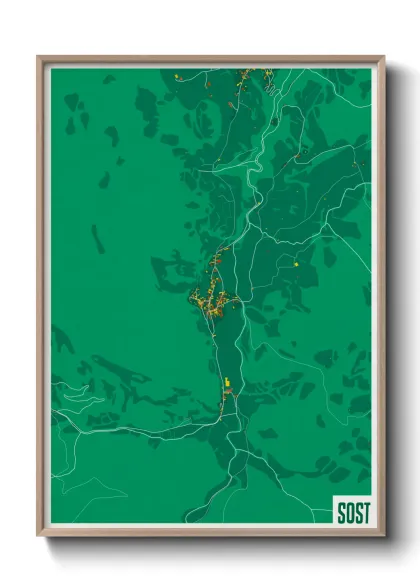 Une affiche de carte sur Sost