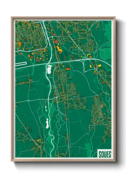 Une affiche de carte sur Soues