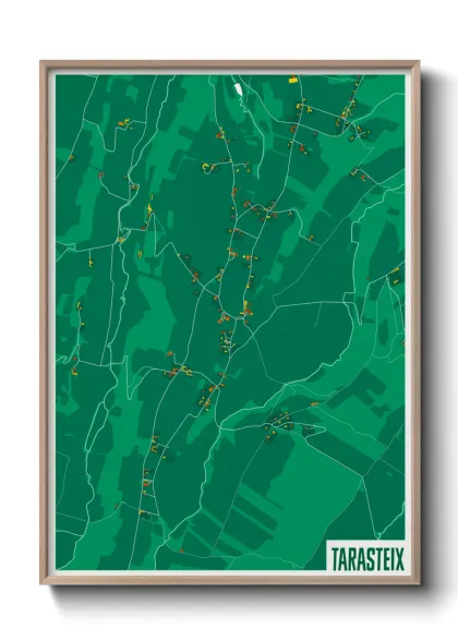 Une affiche de carte sur Tarasteix