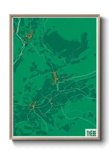 Une affiche de carte sur Thèbe