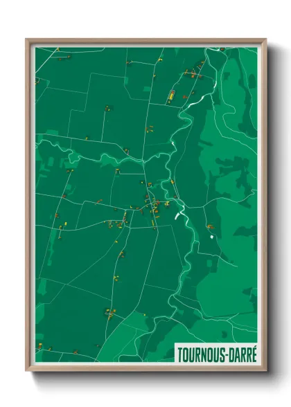 Une affiche de carte sur Tournous-Darré