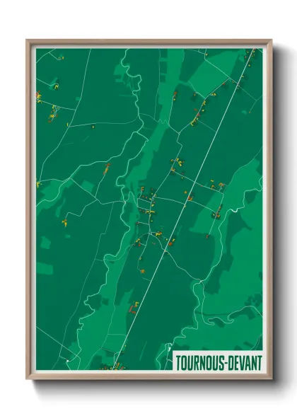 Une affiche de carte sur Tournous-Devant