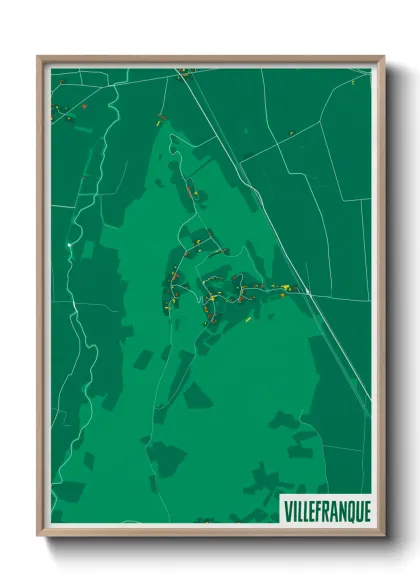 Une affiche de carte sur Villefranque