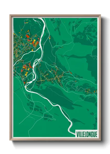 Une affiche de carte sur Villelongue