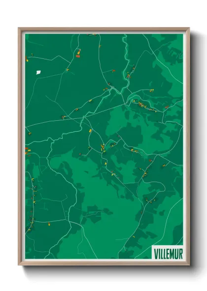 Une affiche de carte sur Villemur