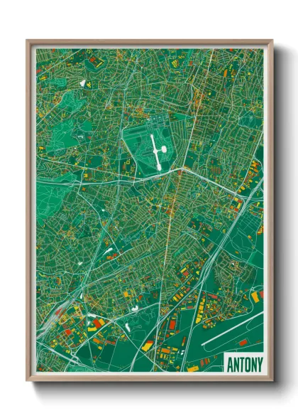 Une affiche de carte sur Antony