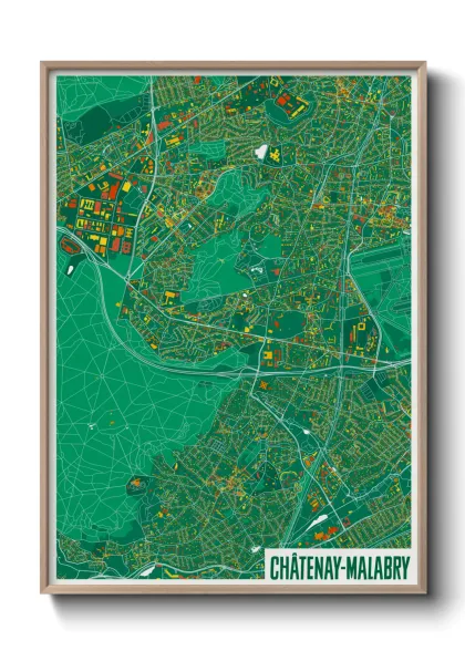 Une affiche de carte sur Châtenay-Malabry