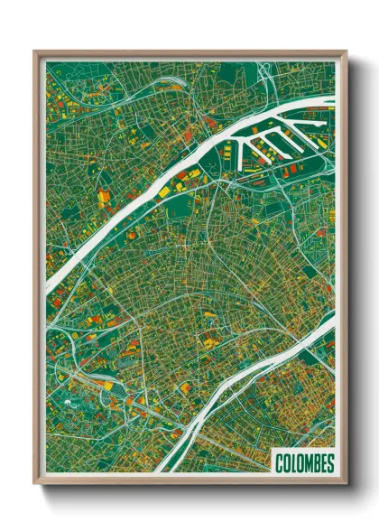 Une affiche de carte sur Colombes