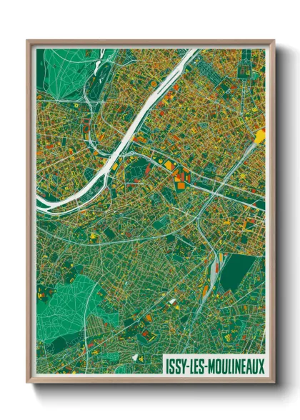 Une affiche de carte sur Issy-les-Moulineaux