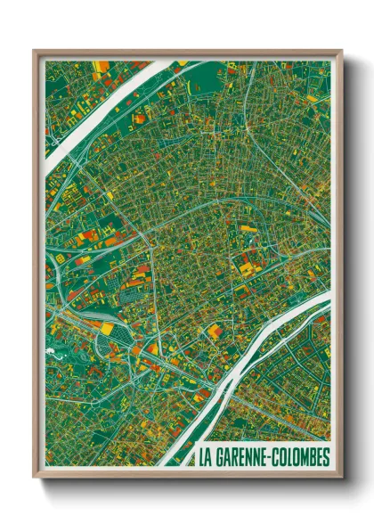 Une affiche de carte sur La Garenne-Colombes