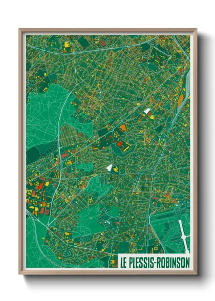 Une affiche de carte sur Le Plessis-Robinson