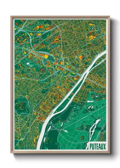 Une affiche de carte sur Puteaux