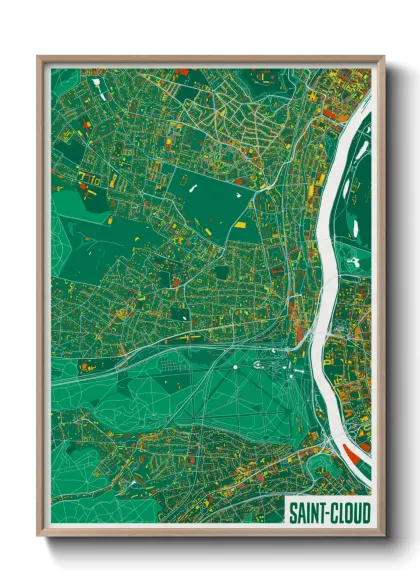 Une affiche de carte sur Saint-Cloud