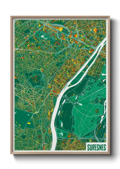 Une affiche de carte sur Suresnes