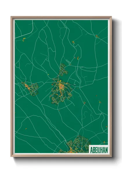 Une affiche de carte sur Abeilhan