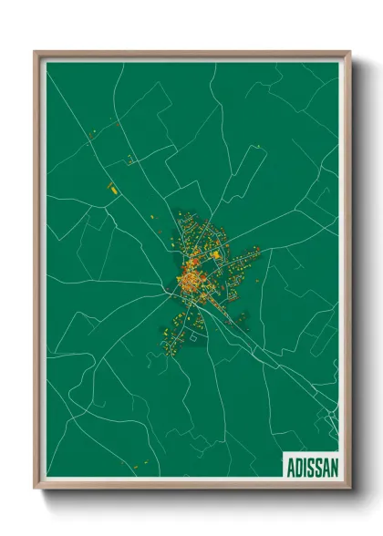 Une affiche de carte sur Adissan