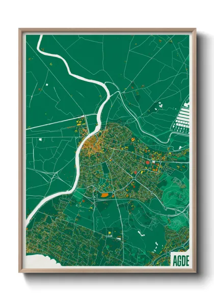 Une affiche de carte sur Agde