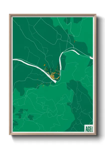 Une affiche de carte sur Agel
