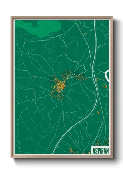 Une affiche de carte sur Aspiran