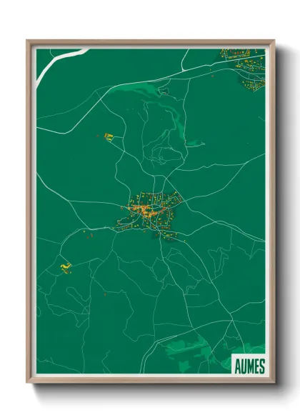 Une affiche de carte sur Aumes