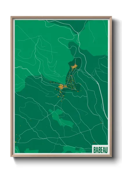 Une affiche de carte sur Babeau