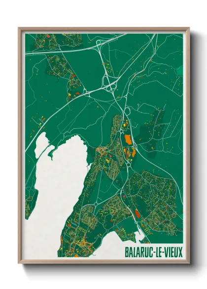 Une affiche de carte sur Balaruc-le-Vieux