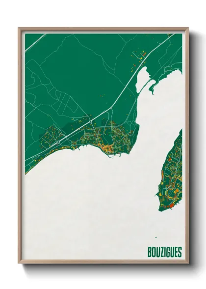 Une affiche de carte sur Bouzigues