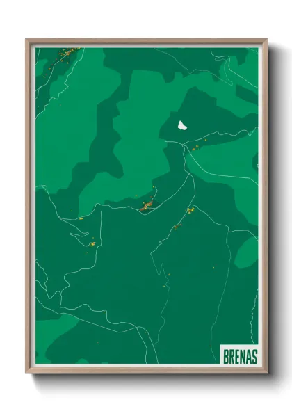 Une affiche de carte sur Brenas