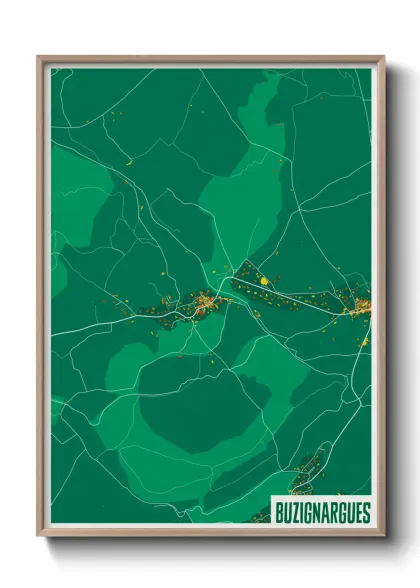 Une affiche de carte sur Buzignargues