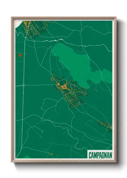 Une affiche de carte sur Campagnan