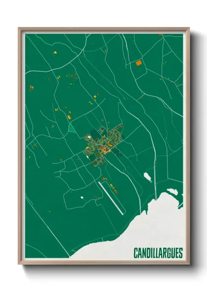 Une affiche de carte sur Candillargues