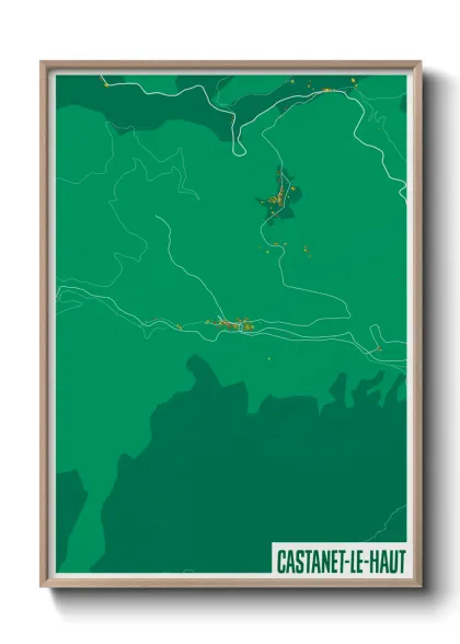 Une affiche de carte sur Castanet-le-Haut