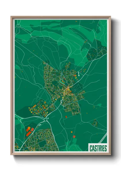Une affiche de carte sur Castries