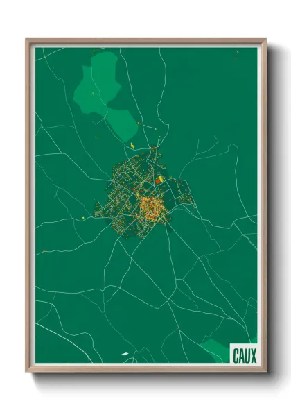 Une affiche de carte sur Caux