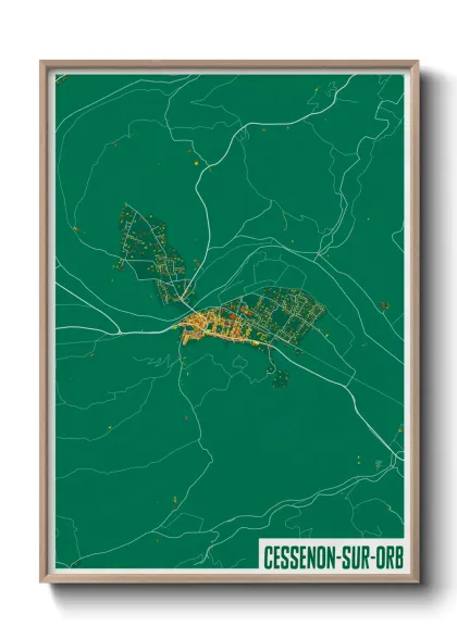 Une affiche de carte sur Cessenon-sur-Orb
