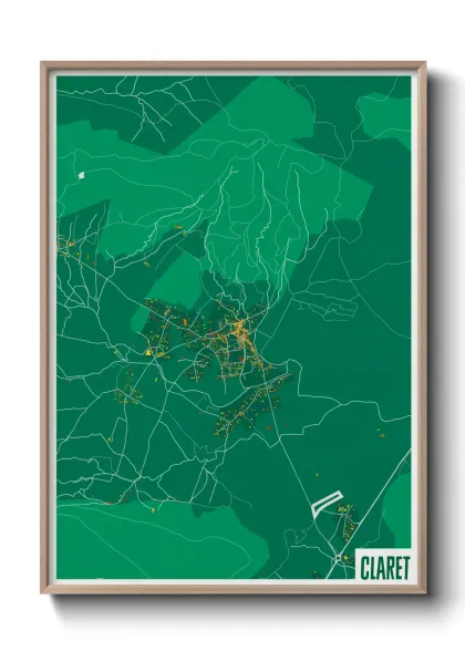 Une affiche de carte sur Claret