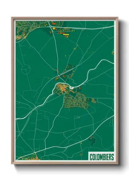 Une affiche de carte sur Colombiers