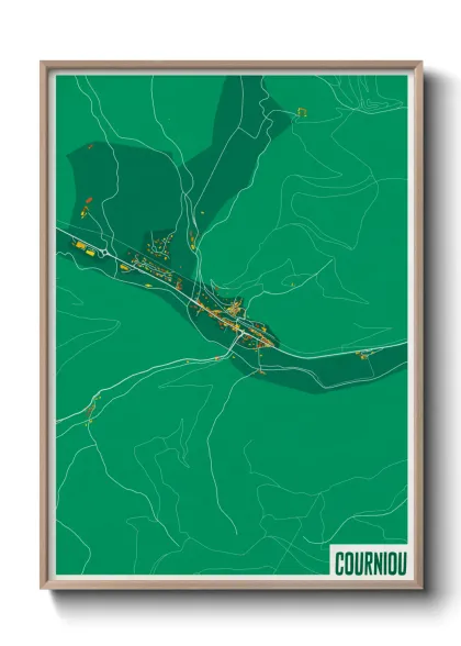 Une affiche de carte sur Courniou