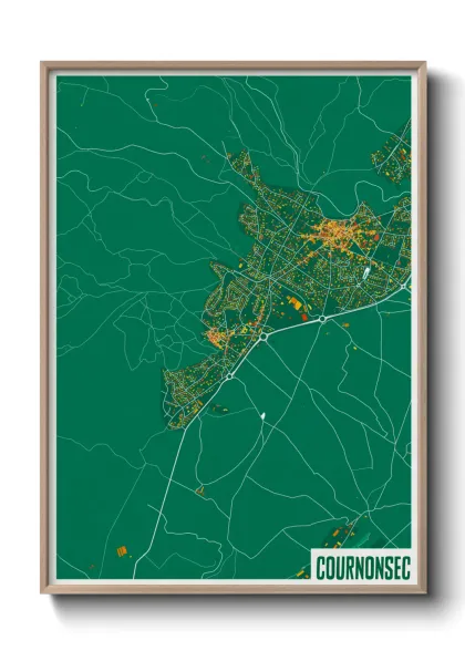 Une affiche de carte sur Cournonsec