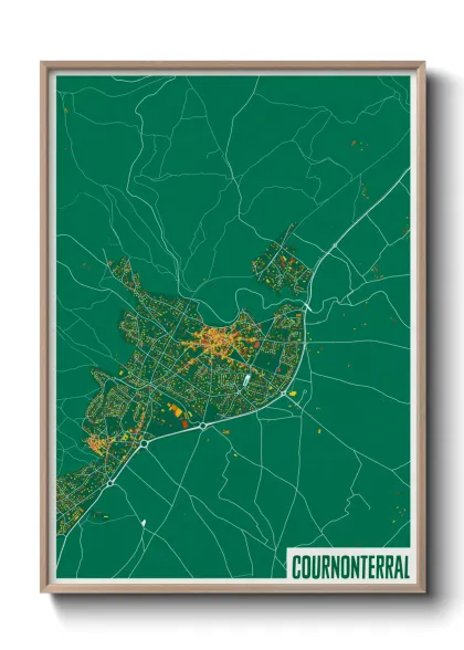 Une affiche de carte sur Cournonterral