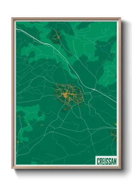 Une affiche de carte sur Creissan