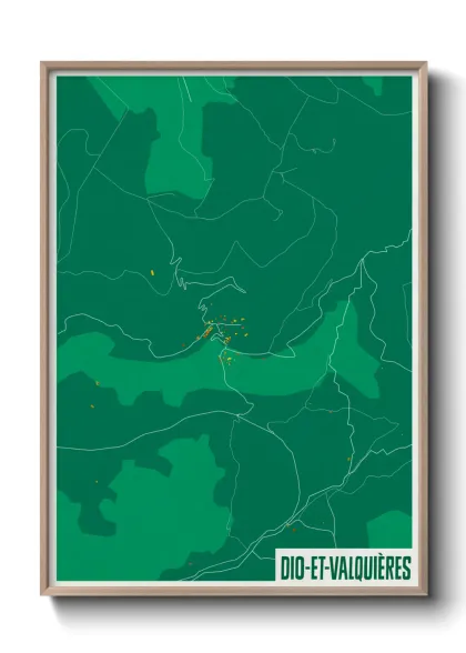 Une affiche de carte sur Dio-et-Valquières