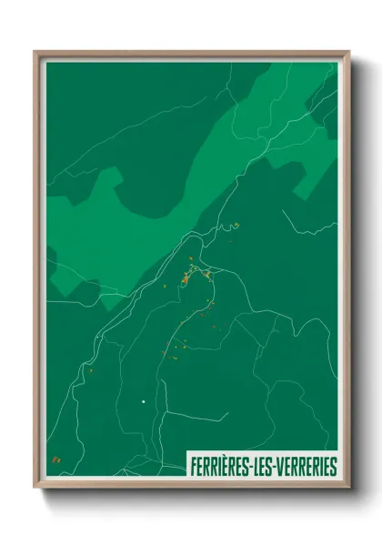 Une affiche de carte sur Ferrières-les-Verreries