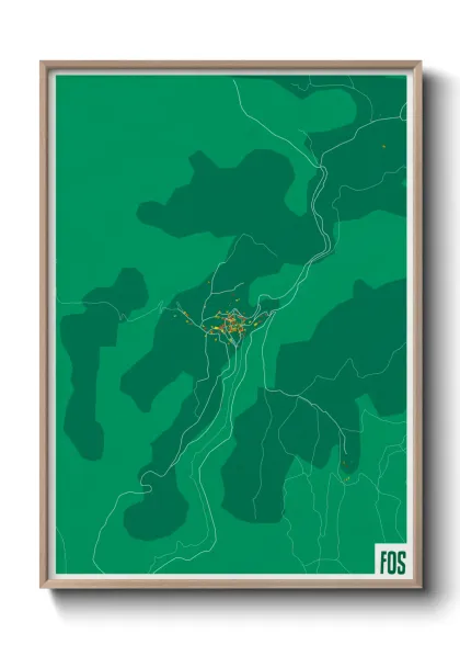 Une affiche de carte sur Fos