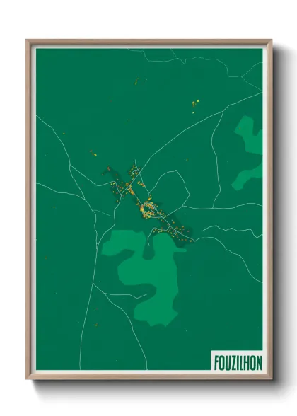 Une affiche de carte sur Fouzilhon