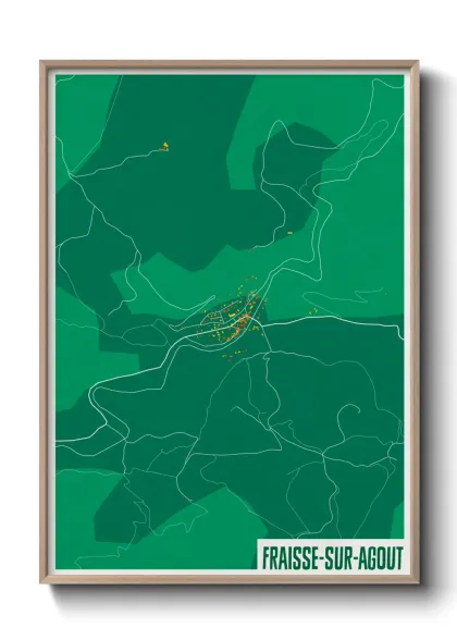 Une affiche de carte sur Fraisse-sur-Agout