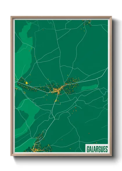 Une affiche de carte sur Galargues
