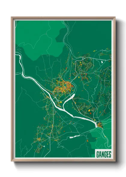 Une affiche de carte sur Ganges