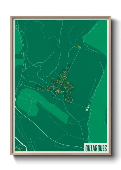 Une affiche de carte sur Guzargues