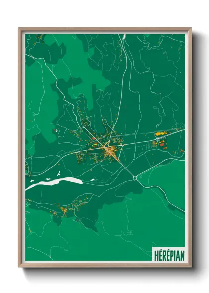 Une affiche de carte sur Hérépian